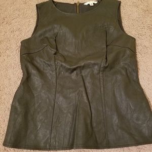 Cabi black vegan fake leather tank top - size 4